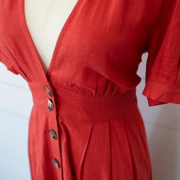 Anthropologie Linen Blend Vintage Style Dress - Picture 5 of 8